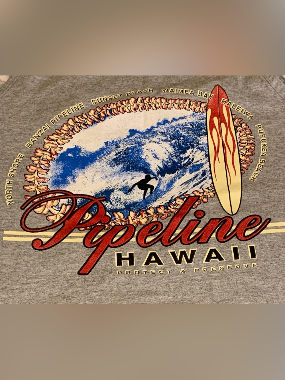 North Shore Pipeline Hawaii Gray Tank Top